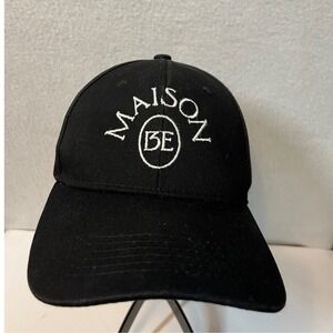 Maison BE‎ Black Baseball Cap Embroidered Logo Adjustable Casual Hat
